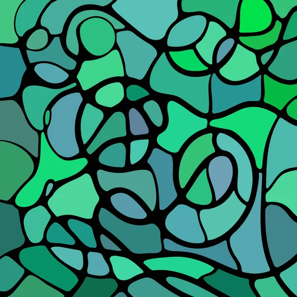 Vetor Abstrato Fundo Mosaico Vidro Manchado Verde Teal — Fotografia de Stock