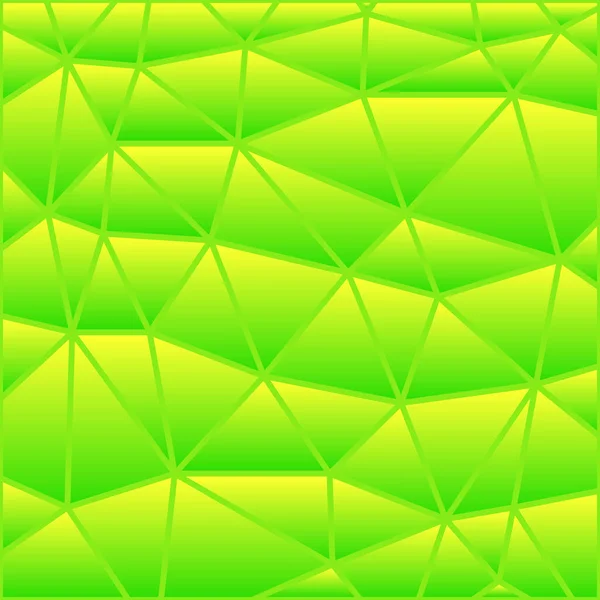 抽象ベクトルステンドグラス三角形モザイク背景 緑と黄色 — ストック写真