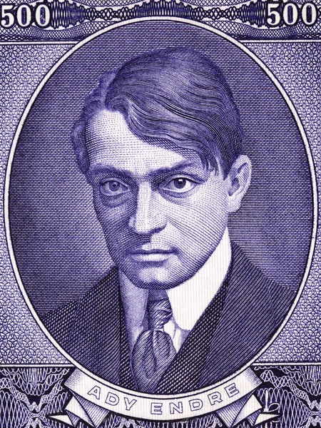 Endre Ady Portrét Maďarských Peněz — Stock fotografie