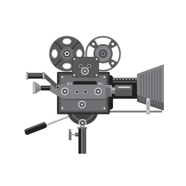 Ретро Стиль Иллюстрации Винтажной Кинокамеры Кинокамеры Рассматриваемой Сбоку Изолированном Фоне — стоковое фото