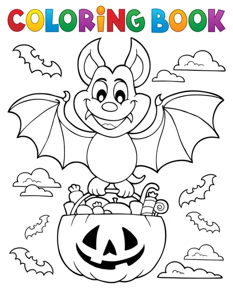 Coloring book Halloween bat theme 1 - picture illustration.
