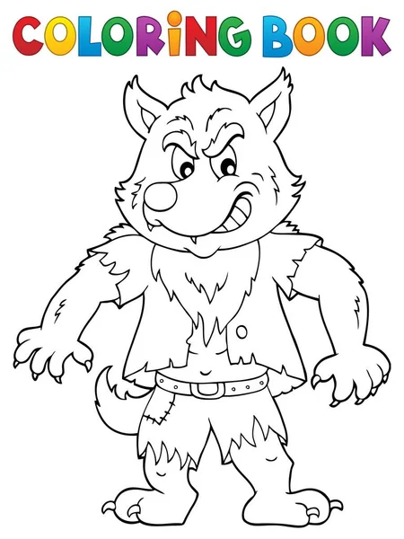 Desenho Para Colorir Tema Werewolf Ilustração Imagem — Fotografia de Stock