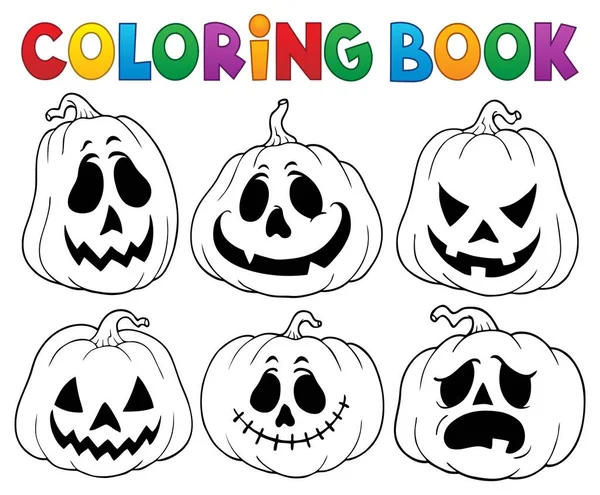 Libro Colorare Con Zucche Halloween Immagine Illustrazione — Foto Stock