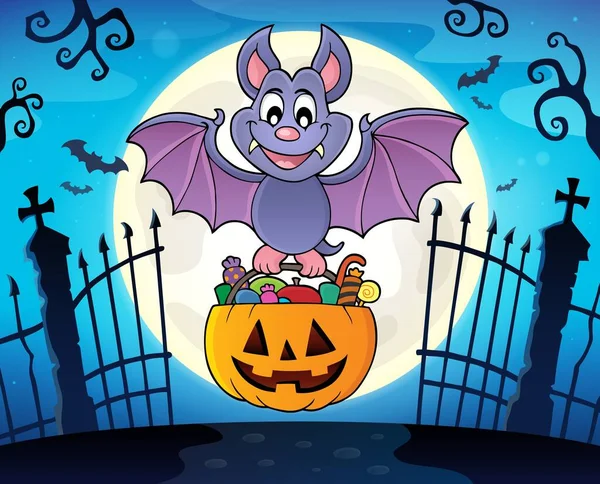 Imagen Temática Del Murciélago Halloween Ilustración Imágenes — Foto de Stock