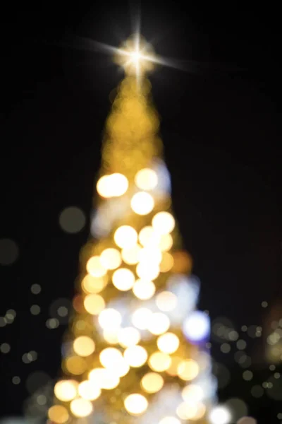Conceptual Background Image Defocused Abstract Christmas Tree City Street Night — Stock Photo, Image
