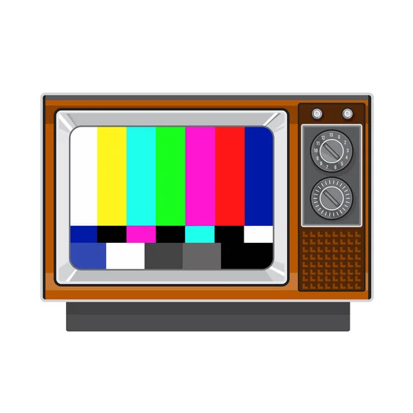 Televizyon Test Kartı Sinyal Testi Paternli Retro Vintage Televizyonun Izole — Stok fotoğraf