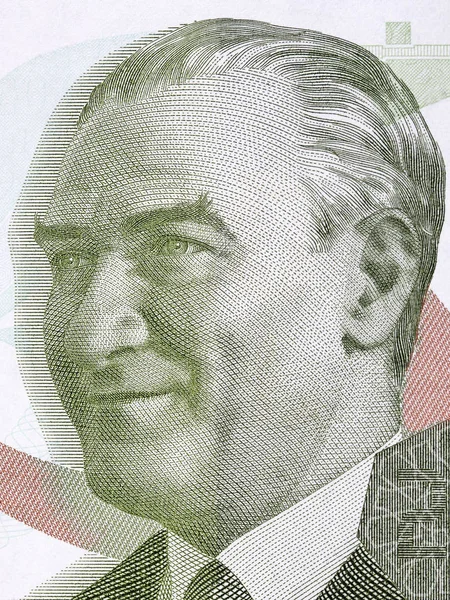 Mustafa Kemal Ataturk Retrato Dinheiro Turco — Fotografia de Stock