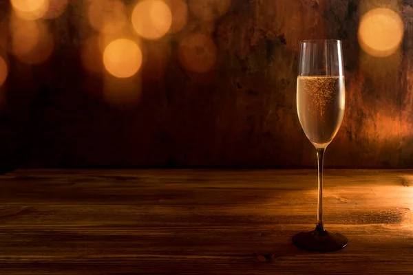 Fondo Festivo Con Bokeh Dorato Champagne Frizzante Festeggiare — Foto Stock