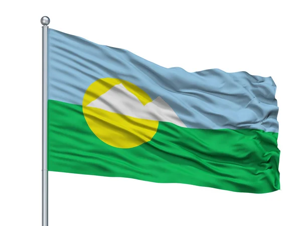 Montes Claros City Flag Vlaggenmast Land Brazilië Staat Minas Gerais — Stockfoto