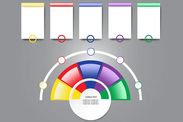 Etiquetas Infografía Como Círculo Blanco Blanco Semicírculo Colorido Alrededor Listo —  Fotos de Stock