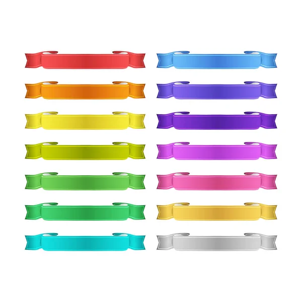 Isolated Vector Colored Satin Ribbons Set — Stock Photo, Image