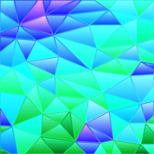 Vector Abstracto Vidrieras Triángulo Mosaico Fondo Verde Azul — Foto de Stock