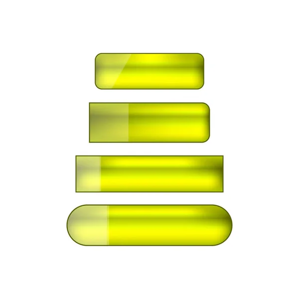 ベクトルウェブボタンセット 緑と黄色 — ストック写真