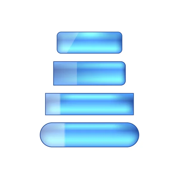 Conjunto Botões Web Vetorial Azul — Fotografia de Stock