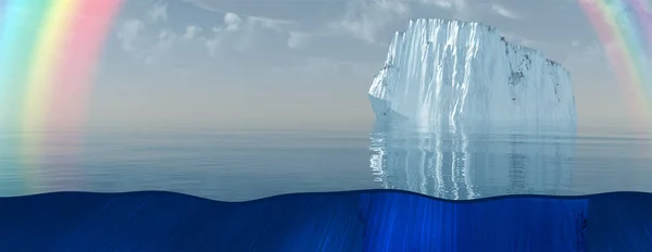 Iceberg Arco Íris Mar Oceano — Fotografia de Stock