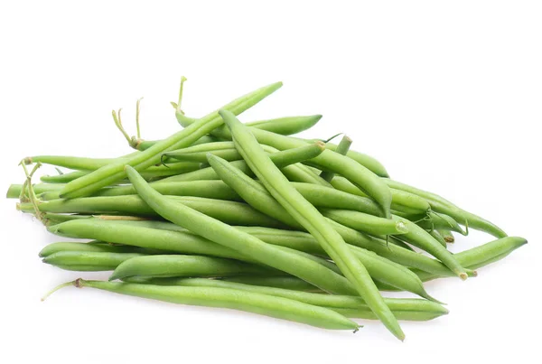 Fresh Green String Beans Isolted White Background — Stock Photo, Image