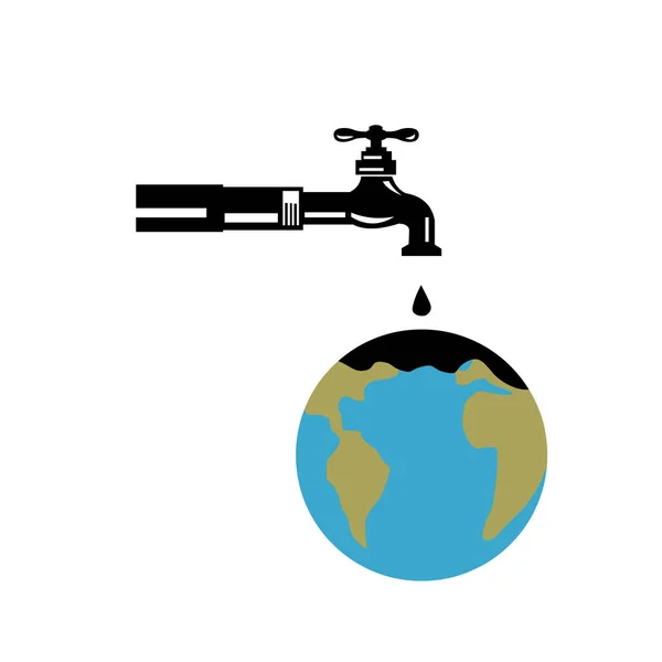 Ретро Стиль Ілюстрація Водопровідної Труби Краном Лопатою Або Водопровідною Водою — стокове фото