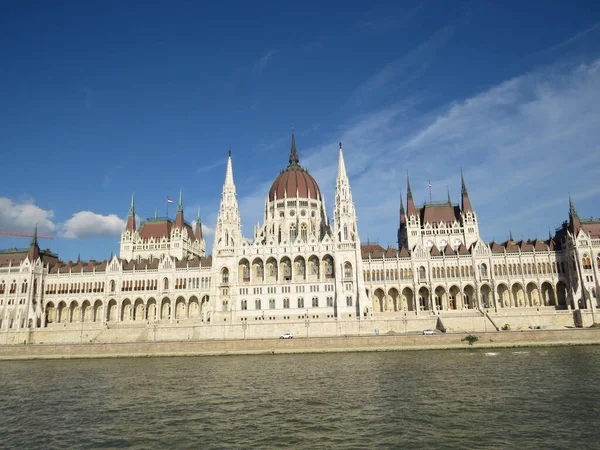 Hungría Parlamento Edificio Budapest Donau Río Ciudad Ciudad — Foto de Stock