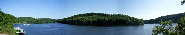 Kriebstein Dam Saksen Duitsland Omgeven Door Bossen — Stockfoto