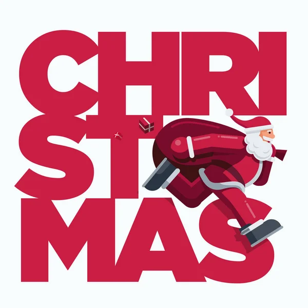 Vector Weihnachtsdesign Mit Weihnachtsmann Illustration Besten Für Grußkarte Einladung Oder — Stockfoto