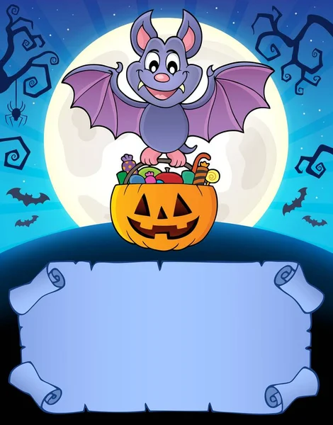 Pequeño Pergamino Murciélago Halloween Ilustración Imágenes — Foto de Stock