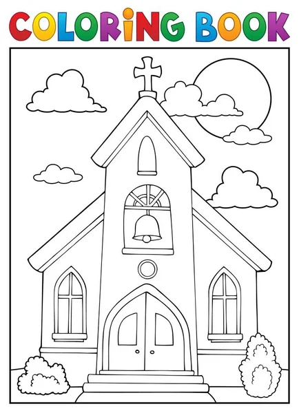 Colorear Tema Del Edificio Iglesia Libro Ilustración Imágenes —  Fotos de Stock