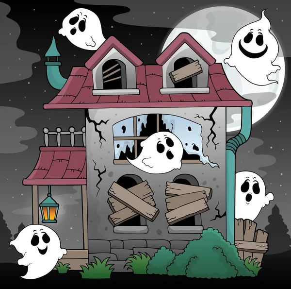 Derelict House Ghosts Theme Picture Illustration — Stock Photo, Image