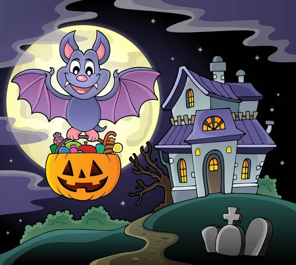 Halloween Bat Tema Imagem Ilustração Imagem — Fotografia de Stock