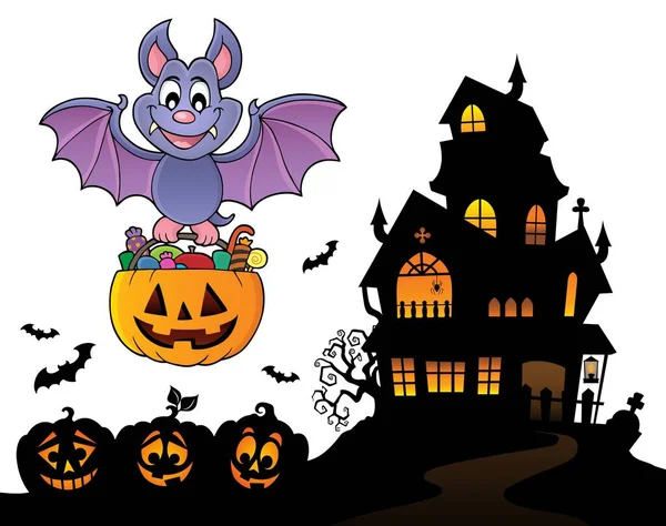 Imagen Del Tema Murciélagos Halloween Ilustración Imágenes —  Fotos de Stock