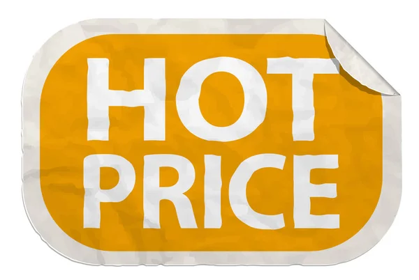 Hot Price Icon Paper Label Realistic Paper Sticker Curved Edge — Stock Photo, Image