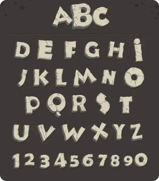 Γράμματα Από Την Λίθινη Εποχή Ρωγμές Διανυσματική Γραμματοσειρά — Φωτογραφία Αρχείου