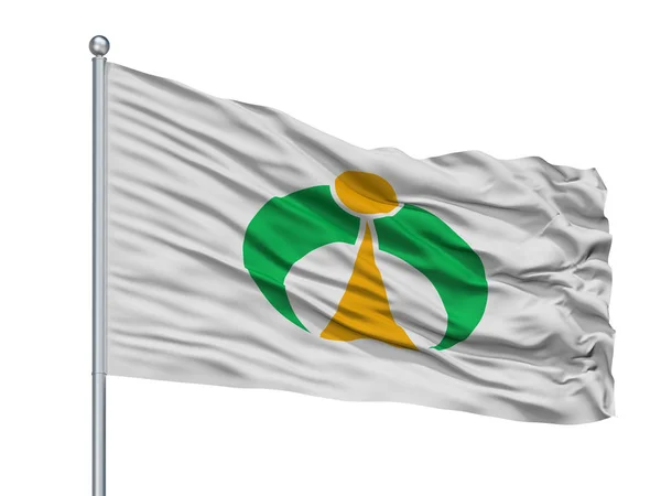 Shiso City Flag Flaggstång Land Japan Hyogo Prefektur Isolerad Vit — Stockfoto