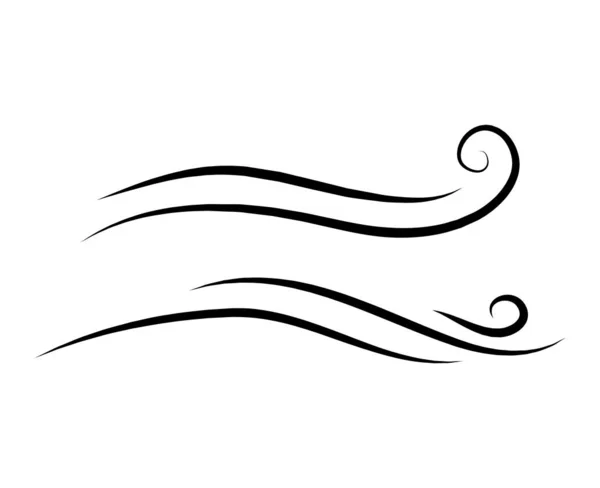 Suflare Doodle Vânt Design Gust Izolat Fundal Alb — Fotografie, imagine de stoc
