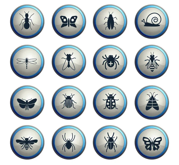 Webové Ikony Hmyzu Pro Návrh Uživatelského Rozhraní — Stock fotografie