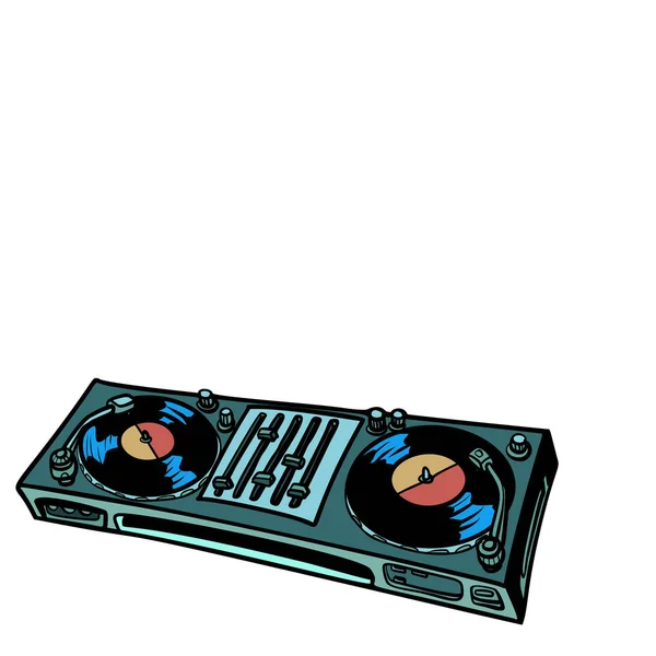 Turntable Music Console Isolate White Background Comic Cartoon Pop Art — Stock Photo, Image