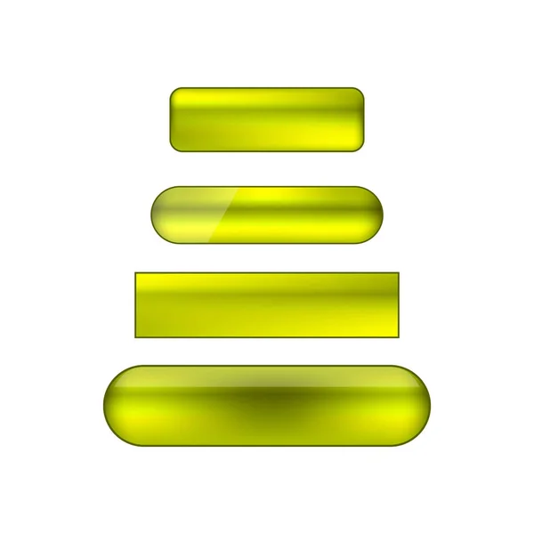 Conjunto Botones Web Vector Verde Amarillo —  Fotos de Stock