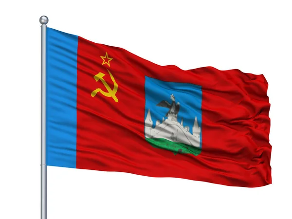 Nevinnomyssk City Flag Flagpol Country Russia Stavropole Cori Isolated White — ストック写真