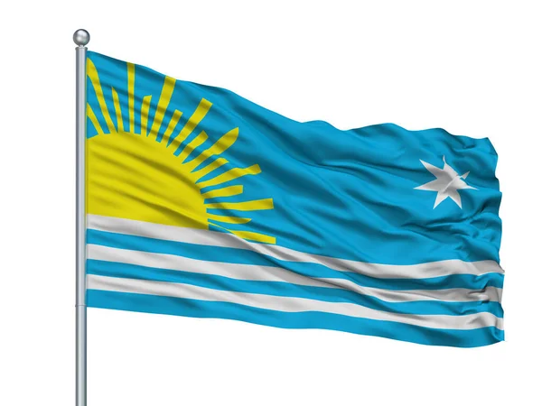 Maldonado City Flag Flagpole Země Uruguay Izolované Bílém Pozadí — Stock fotografie