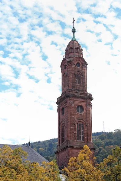 Heidelberg Deki Jesuit Kilisesinin Kilise Kulesi — Stok fotoğraf