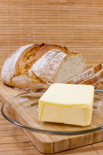 Pão Tradicional Acabado Assar — Fotografia de Stock