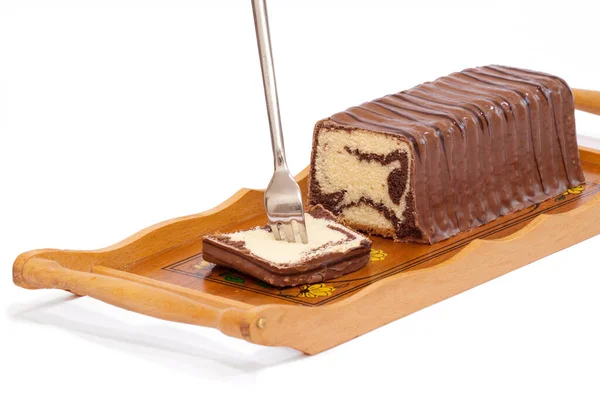 Шоколадный Торт Заднем Плане Закрыть — стоковое фото