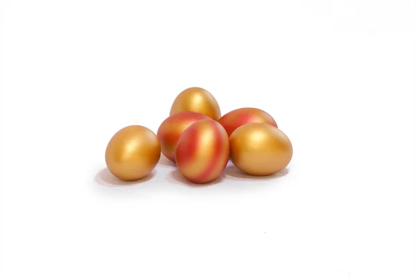 Ovos Coloridos Engraçados Fundo Branco — Fotografia de Stock