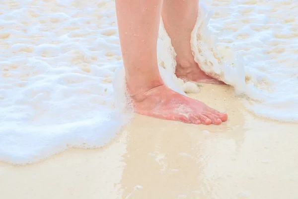 Com Pés Nus Praia — Fotografia de Stock