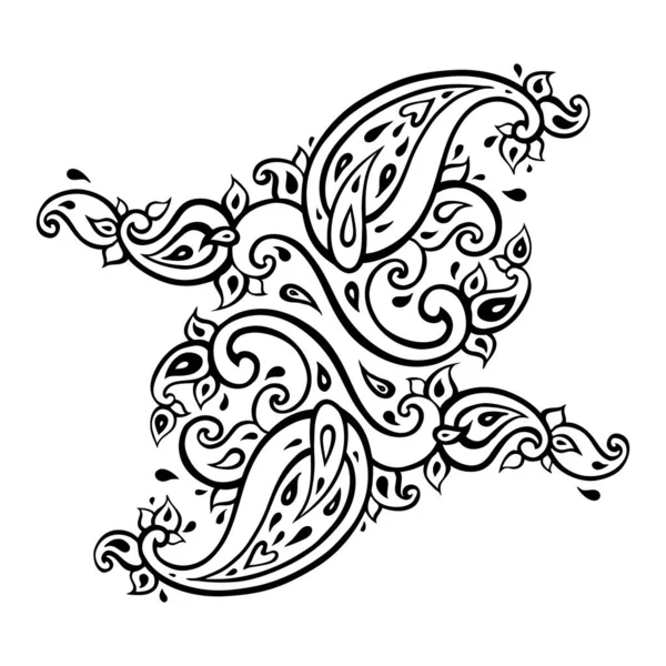 Paisley Background Ornamento Desenhado Mão Ilustração Vetorial — Fotografia de Stock