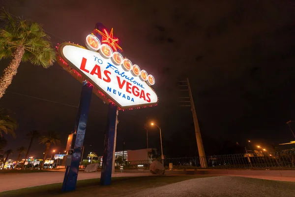 Famoso Cartel Las Vegas Por Noche Las Vegas City Nevada — Foto de Stock