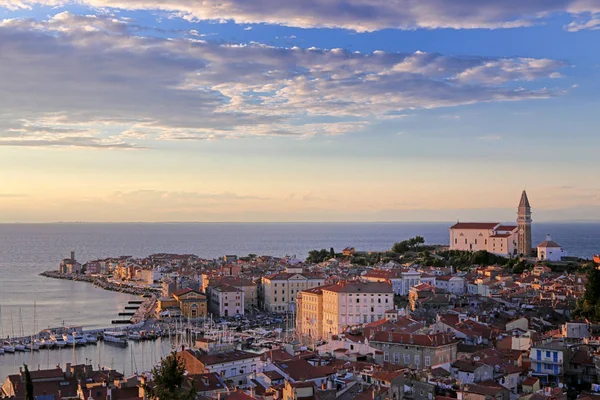 Piran Slovenia Church George Baptistery Old Town — Stock Photo, Image