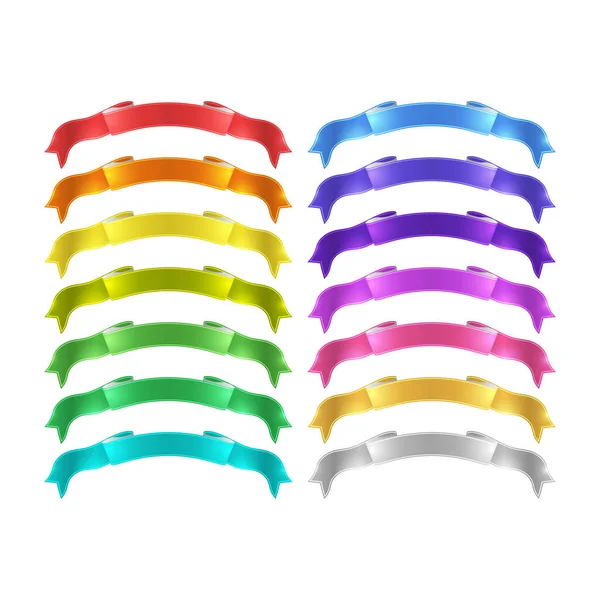 Isolated Vector Colored Satin Ribbons Set — Stock Photo, Image