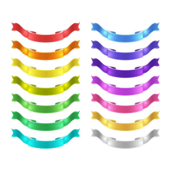 Isolated Vector Colored Satin Ribbons Set — Stock Photo, Image