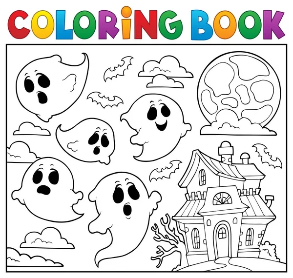 Coloring Könyv Szellem Téma Kép Illusztráció — Stock Fotó