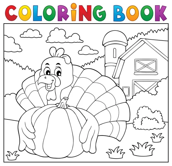 Coloring Book Pulyka Madár Tök Kép Illusztráció — Stock Fotó